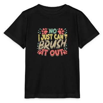 Non, je ne peux pas simplement le brosser - animal de compagnie mignon - T-shirt bio MINI CREATOR Stanley/Stella Enfant - noir - Devant - Mikhail (115cm)