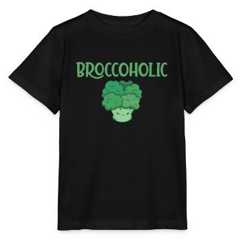Broccoholic Vegan Fleischlos und Brokkoli - Stanley/Stella Kinder T-Shirt MINI CREATOR  - Schwarz - Vorne - Mikhail (115cm)