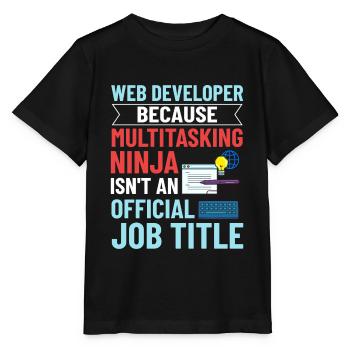 Web Development Web Developer Developer Manager - Stanley/Stella MINI CREATOR Kids’ T-Shirt - black - Front - Mikhail (115cm)