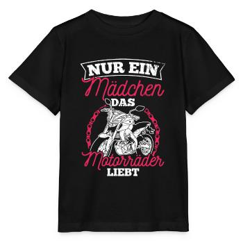 Nur ein Mädchen das Motorräder liebt - Bikerin Ges - Stanley/Stella Kinder T-Shirt MINI CREATOR  - Schwarz - Vorne - Mikhail (115cm)