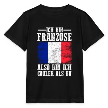 Frankreich Franzose Französisches - Stanley/Stella Kinder T-Shirt MINI CREATOR  - Schwarz - Vorne - Mikhail (115cm)