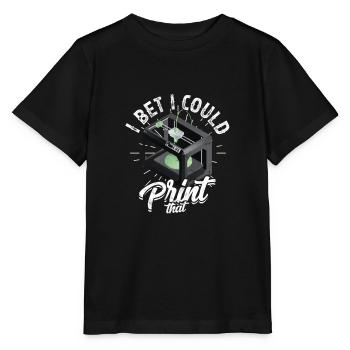 Je parie que je pourrais imprimer ça - machiniste - T-shirt bio MINI CREATOR Stanley/Stella Enfant - noir - Devant - Mikhail (115cm)