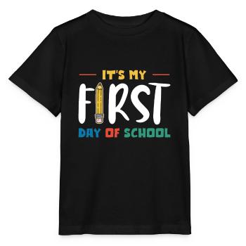 C’est mon premier cadeau de chemise de jour d’école - T-shirt bio MINI CREATOR Stanley/Stella Enfant - noir - Devant - Mikhail (115cm)