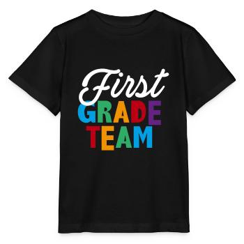 First Grade Team Shirt Geschenk - Stanley/Stella Kinder T-Shirt MINI CREATOR  - Schwarz - Vorne - Mikhail (115cm)
