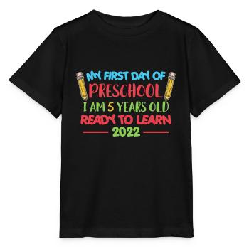 Mon premier jour d’école maternelle... Inscriptions 2022 - T-shirt bio MINI CREATOR Stanley/Stella Enfant - noir - Devant - Mikhail (115cm)