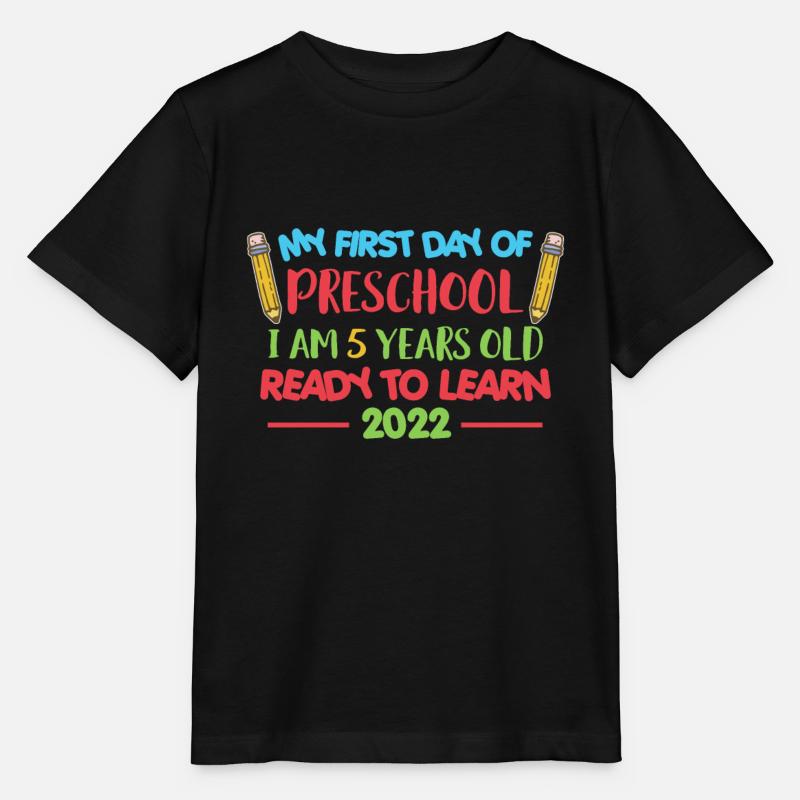 Mon premier jour d’école maternelle... Inscriptions 2022 - T-shirt bio MINI CREATOR Stanley/Stella Enfant - noir