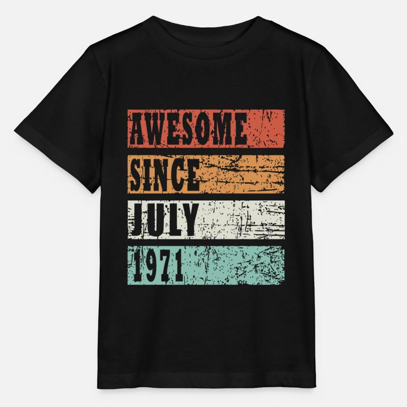 geboren 1971 juli vintage Geschenk - Stanley/Stella Kinder T-Shirt MINI CREATOR  - Schwarz