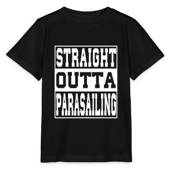 Parachute ascensionnel en disant drôle - T-shirt bio MINI CREATOR Stanley/Stella Enfant - noir - Devant - Mikhail (115cm)