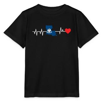 Louisiana herzschlag geschenk - Stanley/Stella Kinder T-Shirt MINI CREATOR  - Schwarz - Vorne - Mikhail (115cm)