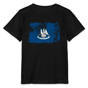 Liebes louisiana Usa flaggen geschenk - Stanley/Stella Kinder T-Shirt MINI CREATOR  - Schwarz - Vorne - Mikhail (115cm)
