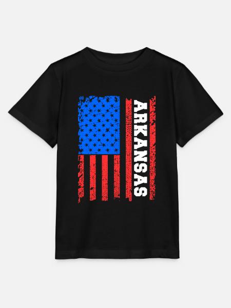 Arkansas Usa flaggen geschenk - Stanley/Stella Kinder T-Shirt MINI CREATOR - Schwarz