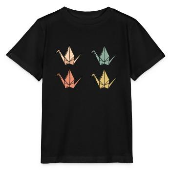 Grues Origami - T-shirt bio MINI CREATOR Stanley/Stella Enfant - noir - Devant - Mikhail (115cm)