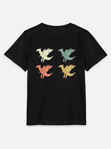 Origami Drachen - Stanley/Stella Kinder T-Shirt MINI CREATOR - Schwarz
