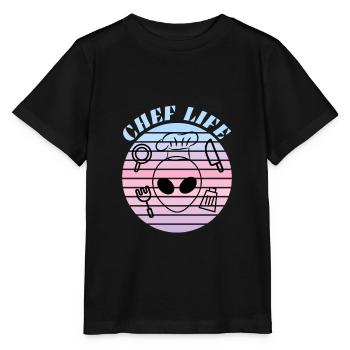 The life of a chef chef to work - Stanley/Stella MINI CREATOR Kids’ T-Shirt - black - Front - Mikhail (115cm)