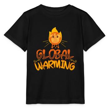 Warming Burning Earth - Stanley/Stella MINI CREATOR Kids’ T-Shirt - black - Front - Mikhail (115cm)