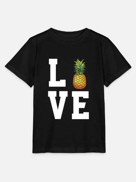 Liebe Ananas - Stanley/Stella Kinder T-Shirt MINI CREATOR - Schwarz