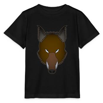 Wilder Eber Tier Motiv Aufdruck mit Wildschwein - Stanley/Stella Kinder T-Shirt MINI CREATOR  - Schwarz - Vorne - Mikhail (115cm)