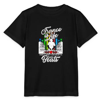 Trance is life That’s why our hearts have beats - - Stanley/Stella MINI CREATOR Kids’ T-Shirt - black - Front - Mikhail (115cm)