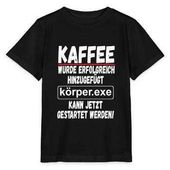 Kaffee Informatiker Geschenk Lustiger Spruch - Stanley/Stella Kinder T-Shirt MINI CREATOR  - Schwarz - Vorne - Mikhail (115cm)