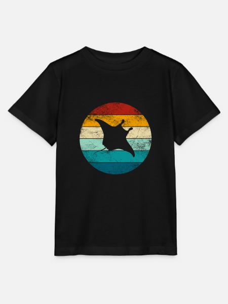 Stachelrochen Manta Rochen Retro Geschenk - Stanley/Stella Kinder T-Shirt MINI CREATOR - Schwarz