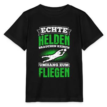 Echte Helden brauchen keinen Umhang zum Fliegen - - Stanley/Stella Kinder T-Shirt MINI CREATOR  - Schwarz - Vorne - Mikhail (115cm)
