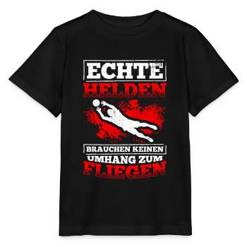 Echte Helden brauchen keinen Umhang zum Fliegen - - Stanley/Stella Kinder T-Shirt MINI CREATOR  - Schwarz - Vorne - Mikhail (115cm)