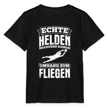 Echte Helden brauchen keinen Umhang zum Fliegen - - Stanley/Stella Kinder T-Shirt MINI CREATOR  - Schwarz - Vorne - Mikhail (115cm)