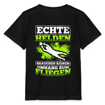Echte Helden brauchen keinen Umhang zum Fliegen - - Stanley/Stella Kinder T-Shirt MINI CREATOR  - Schwarz - Vorne - Mikhail (115cm)