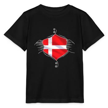 Demark flag proud danish - Stanley/Stella Kinder T-Shirt MINI CREATOR  - Schwarz - Vorne - Mikhail (115cm)