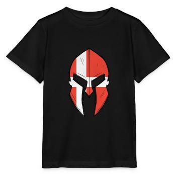 Danish flag in Spartan warrior Helmet - Stanley/Stella Kinder T-Shirt MINI CREATOR  - Schwarz - Vorne - Mikhail (115cm)
