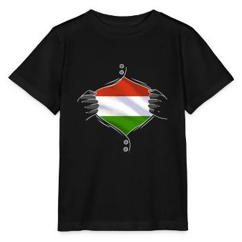 Hongrie drapeau fier Hongrois - T-shirt bio MINI CREATOR Stanley/Stella Enfant - noir - Devant - Mikhail (115cm)