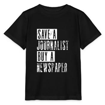 Journalist Journalism Save A Journalist - Stanley/Stella MINI CREATOR Kids’ T-Shirt - black - Front - Mikhail (115cm)