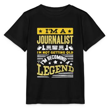 Journalist Journalism at A Journalist Funny - Stanley/Stella MINI CREATOR Kids’ T-Shirt - black - Front - Mikhail (115cm)