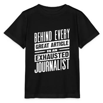Journalist Journalism Exhausted Journalist - Stanley/Stella Kinder T-Shirt MINI CREATOR  - Schwarz - Vorne - Mikhail (115cm)