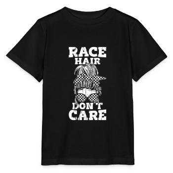 Race Hair Don't Care - Rennen - Stanley/Stella Kinder T-Shirt MINI CREATOR  - Schwarz - Vorne - Mikhail (115cm)