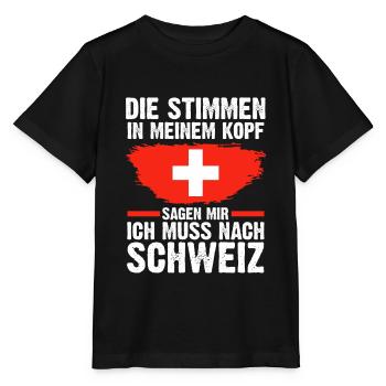 Schweiz Schweizer - Stanley/Stella Kinder T-Shirt MINI CREATOR  - Schwarz - Vorne - Mikhail (115cm)