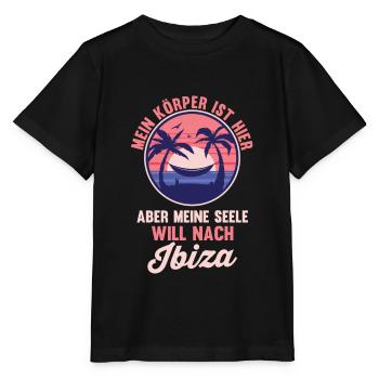 Meine Seele will nach Ibiza - Stanley/Stella Kinder T-Shirt MINI CREATOR  - Schwarz - Vorne - Mikhail (115cm)