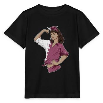 Arab Girl Unbreakable I Arab Heritage I Qatar Flag - Stanley/Stella Kinder T-Shirt MINI CREATOR  - Schwarz - Vorne - Mikhail (115cm)