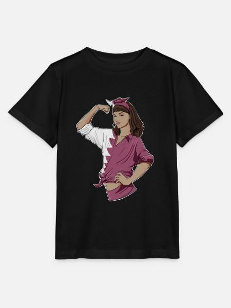 Arab Girl Unbreakable I Arab Heritage I Qatar Flag - Stanley/Stella MINI CREATOR Kids’ T-Shirt - black