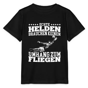 Echte Helden brauchen keinen Umhang zum Fliegen - - Stanley/Stella Kinder T-Shirt MINI CREATOR  - Schwarz - Vorne - Mikhail (115cm)
