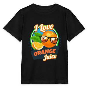 I Love Orange Juice Juice Fruit - Stanley/Stella MINI CREATOR Kids’ T-Shirt - black - Front - Mikhail (115cm)