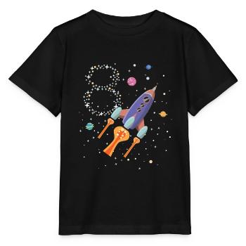 Rocket birthday stars form 8 years - Stanley/Stella MINI CREATOR Kids’ T-Shirt - black - Front - Mikhail (115cm)