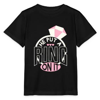 Put A Ring On It Engagement - Stanley/Stella MINI CREATOR Kids’ T-Shirt - black - Front - Mikhail (115cm)