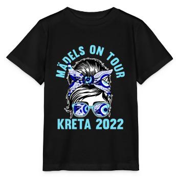Mädels on Tour Kreta 2022 - Stanley/Stella Kinder T-Shirt MINI CREATOR  - Schwarz - Vorne - Mikhail (115cm)