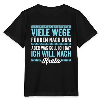 Ich will nach Kreta - Stanley/Stella Kinder T-Shirt MINI CREATOR  - Schwarz - Vorne - Mikhail (115cm)