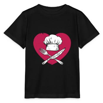 Chef Chef Chapeau de chef Gastronomie Cuisine - T-shirt bio MINI CREATOR Stanley/Stella Enfant - noir - Devant - Mikhail (115cm)