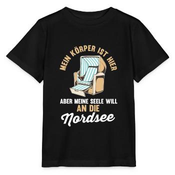 Meine Seele will an die Nordsee - Stanley/Stella Kinder T-Shirt MINI CREATOR  - Schwarz - Vorne - Mikhail (115cm)