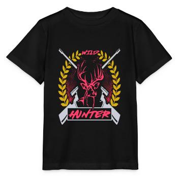 Cool Wild Hunter T-Shirt de chasse génial - T-shirt bio MINI CREATOR Stanley/Stella Enfant - noir - Devant - Mikhail (115cm)