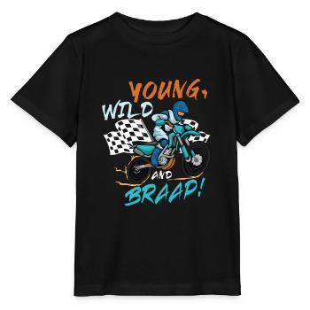 Dirt Bike Dirt Bike Riding Motocross Dirt Biking - Stanley/Stella MINI CREATOR Kids’ T-Shirt - black - Front - Mikhail (115cm)