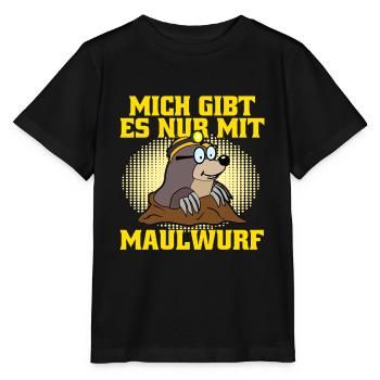 Maulwurf Mole Witz Maulwürfe - Stanley/Stella Kinder T-Shirt MINI CREATOR  - Schwarz - Vorne - Mikhail (115cm)